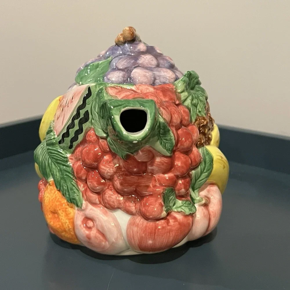 Fitz‎ and Floyd Calypso Fruit Tea Pot 40 oz 1988